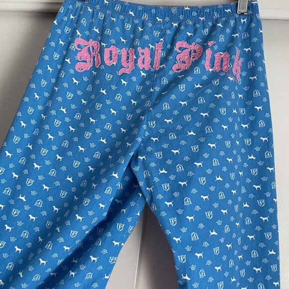 i only sleep in pink Vintage PHI BETA PINK VS Pajama Lounge PJ Pants Size S Blue - Picture 1 of 14